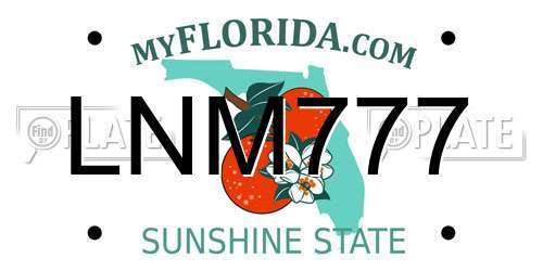 LNM777 Florida License Plate