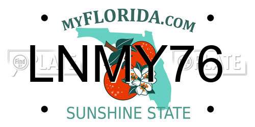 LNMY76 Florida License Plate