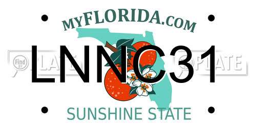 LNNC31 Florida License Plate