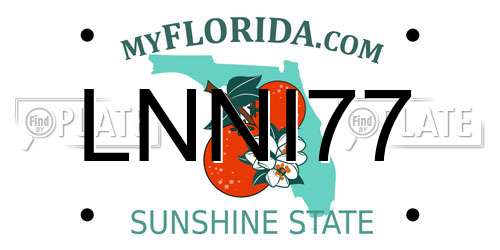 LNNI77 Florida License Plate