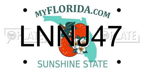 LNNJ47 Florida License Plate