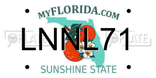 LNNL71 Florida License Plate