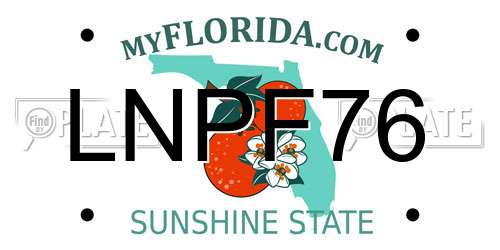 LNPF76 Florida License Plate
