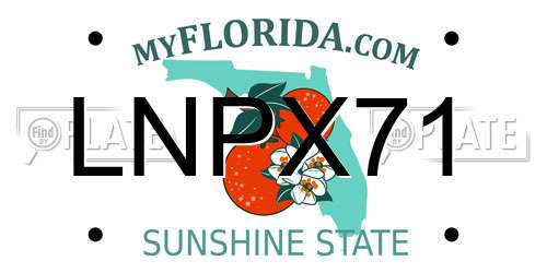 LNPX71 Florida License Plate
