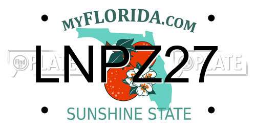 LNPZ27 Florida License Plate