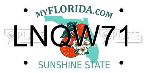 LNQW71 Florida License Plate