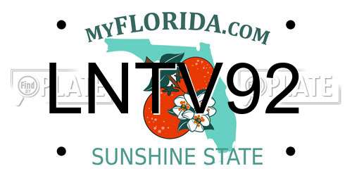 LNTV92 Florida License Plate