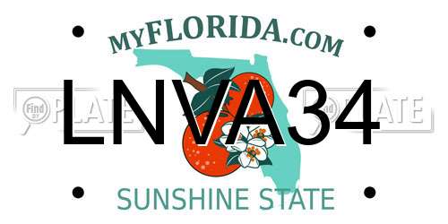 LNVA34 Florida License Plate