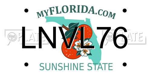 LNVL76 Florida License Plate