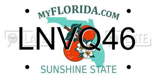 LNVQ46 Florida License Plate