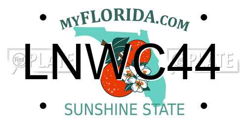 LNWC44 Florida License Plate