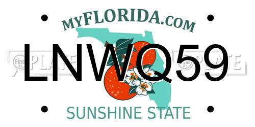 LNWQ59 Florida License Plate