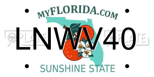 LNWV40 Florida License Plate