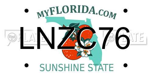 LNZC76 Florida License Plate