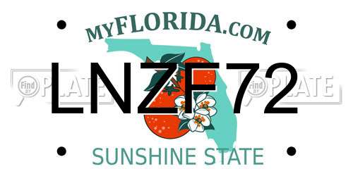 LNZF72 Florida License Plate