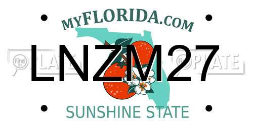 LNZM27 Florida License Plate