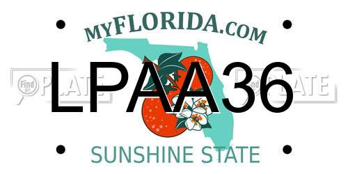 LPAA36 Florida License Plate