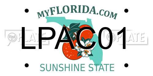 LPAC01 Florida License Plate