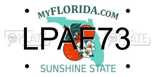 LPAF73 Florida License Plate