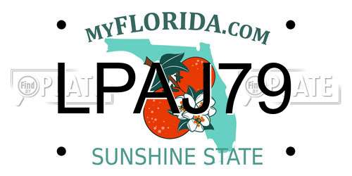 LPAJ79 Florida License Plate