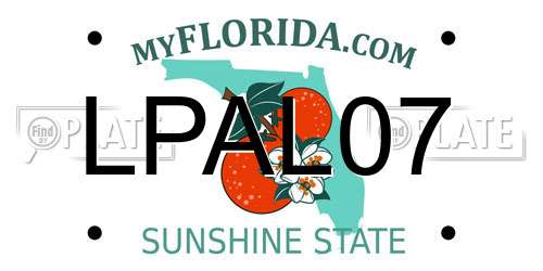 LPAL07 Florida License Plate