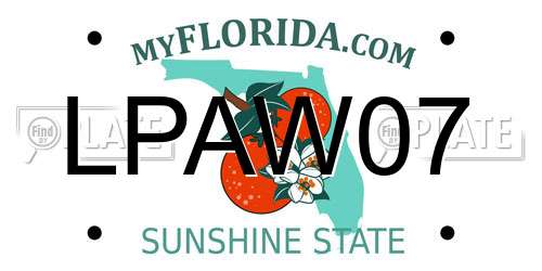 LPAW07 Florida License Plate