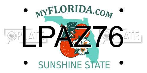 LPAZ76 Florida License Plate