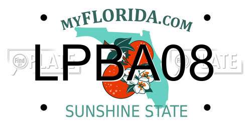 LPBA08 Florida License Plate