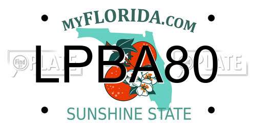LPBA80 Florida License Plate