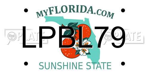 LPBL79 Florida License Plate