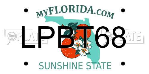 LPBT68 Florida License Plate