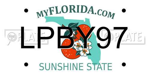 LPBY97 Florida License Plate