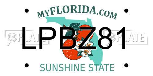 LPBZ81 Florida License Plate