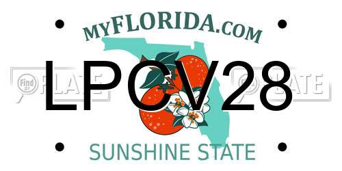 LPCV28 Florida License Plate