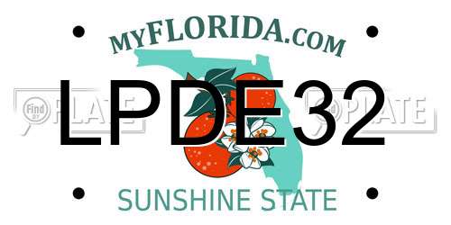 LPDE32 Florida License Plate