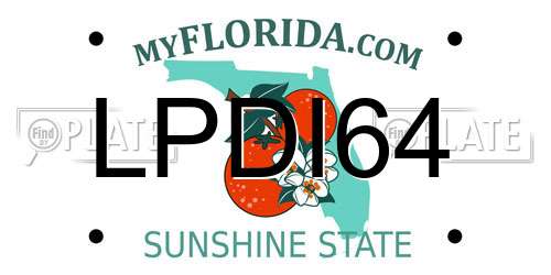 LPDI64 Florida License Plate