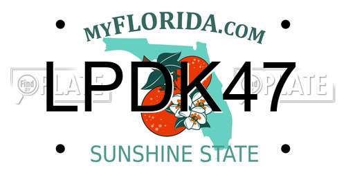 LPDK47 Florida License Plate