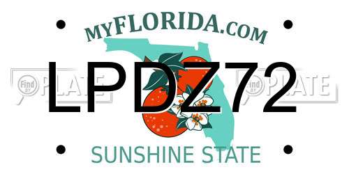 LPDZ72 Florida License Plate