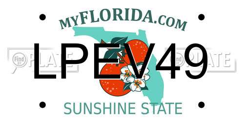 LPEV49 Florida License Plate