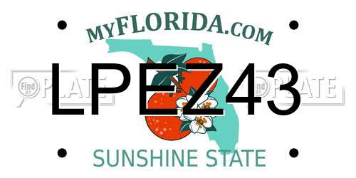 LPEZ43 Florida License Plate