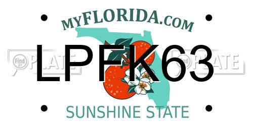 LPFK63 Florida License Plate