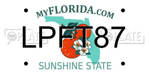 LPFT87 Florida License Plate