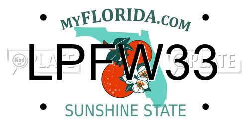 LPFW33 Florida License Plate
