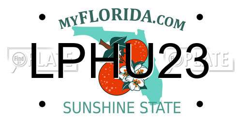LPHU23 Florida License Plate