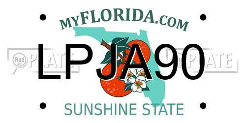 LPJA90 Florida License Plate
