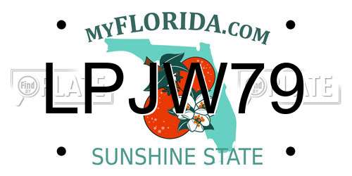LPJW79 Florida License Plate