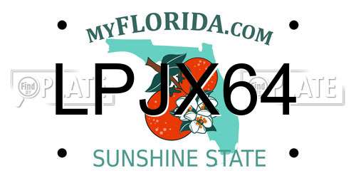 LPJX64 Florida License Plate
