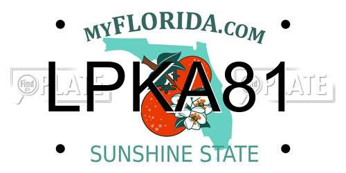 LPKA81 Florida License Plate