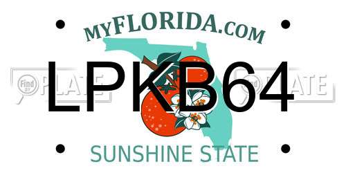 LPKB64 Florida License Plate