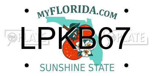 LPKB67 Florida License Plate